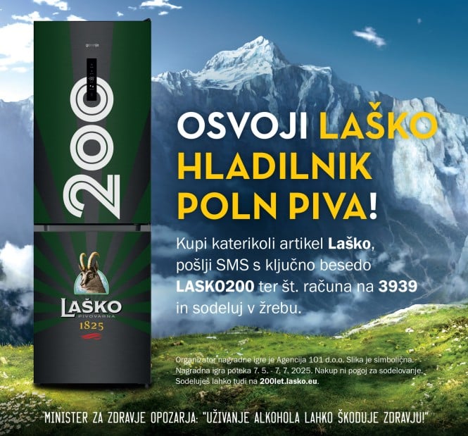 Laško hladilnik, nagradna igra za žreb, kjer osvojiš Laško hladilnik, poln piva