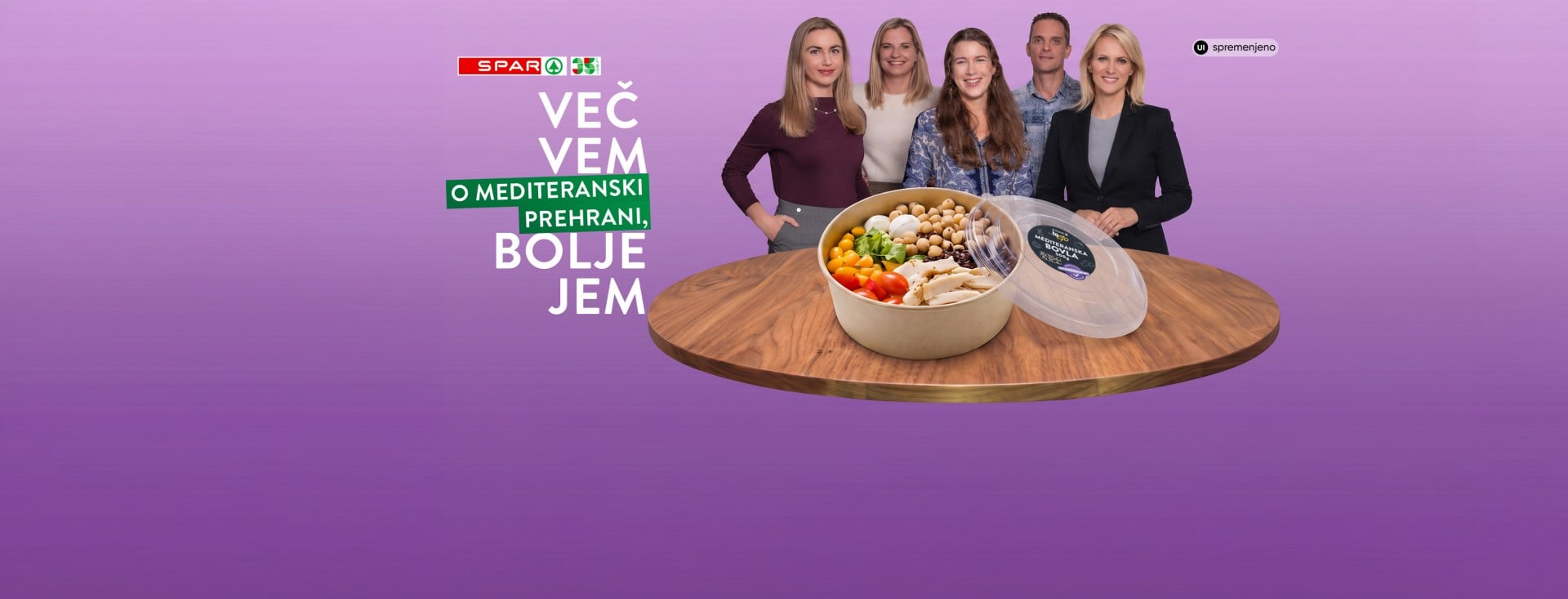 Strokovnjaki strokovnega sveta Več vem bolje jem in mediteranska bovla SPAR To Go