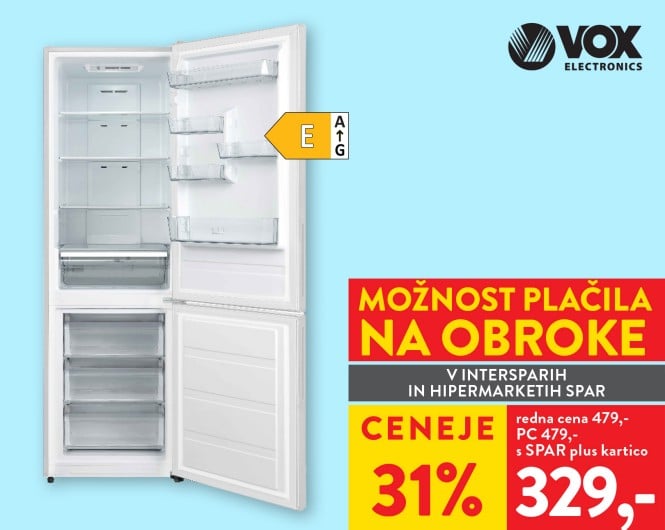 Dostava na naslov, HLADILNIK VOX NF4030WE - 31 % ceneje s SPAR plus kartico