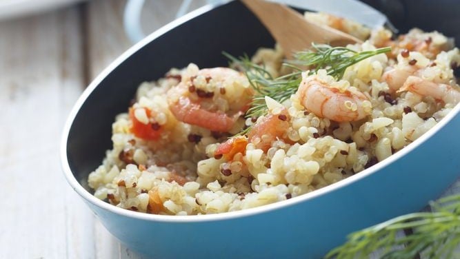 Bulgur z orjaškimi kozicami - Mojca Polak