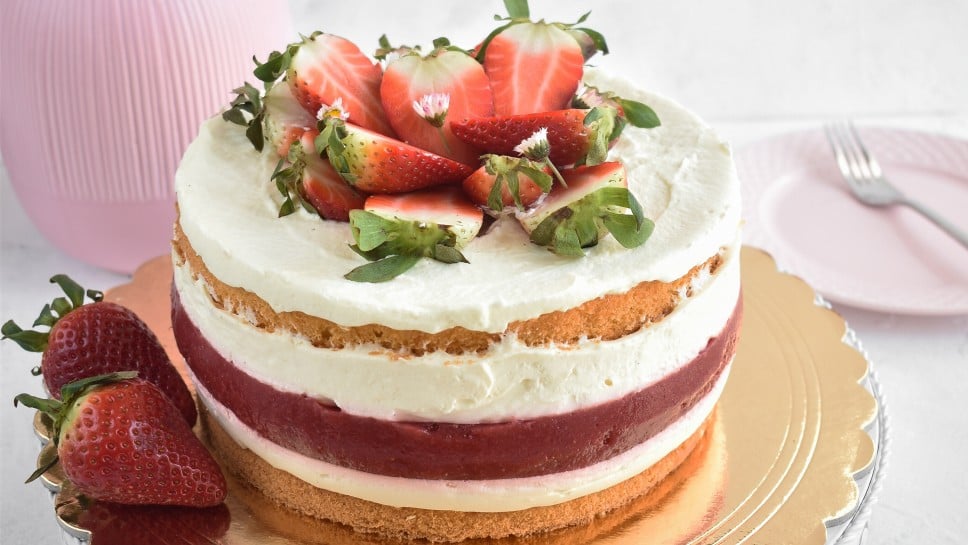 Jagodno vanilijeva torta brez glutena - Gluten free with Megi