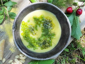 Polentina juha z mladim grahom - Kuhnapato