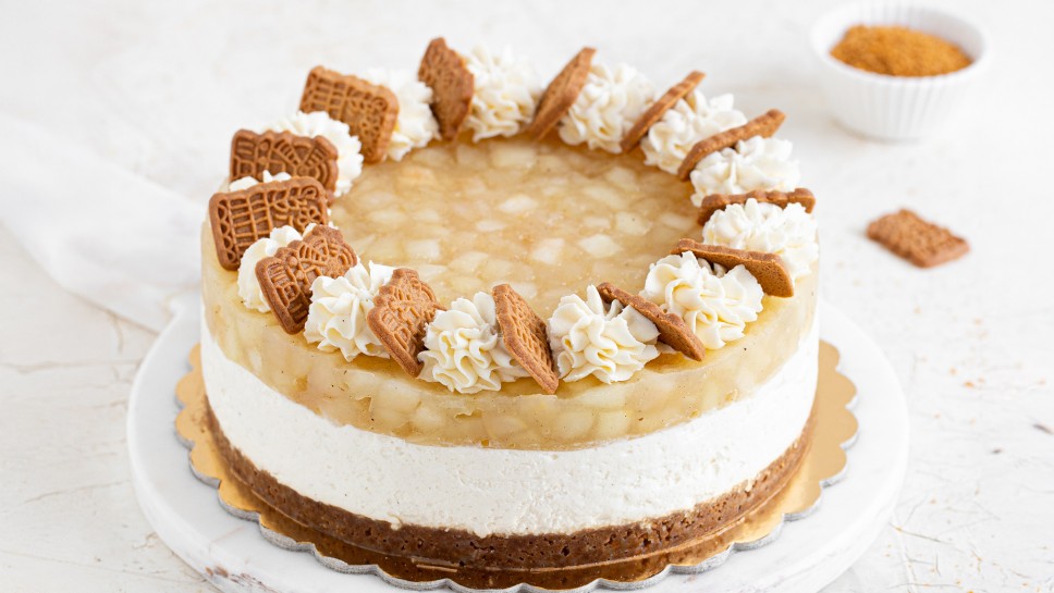Jabolčna cheesecake torta s speculaas piškoti - Nina Kastelic, Leaneen