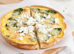 Tortilja quiche z lososom in špinačo - Leaneen