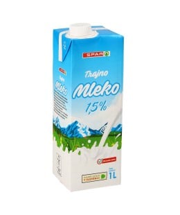 SPAR trajno mleko, 1, 5 % m.m., 1 l