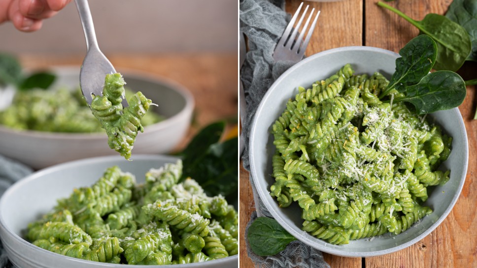 15-minutni fusilli v špinačni omaki - Midva kuhava