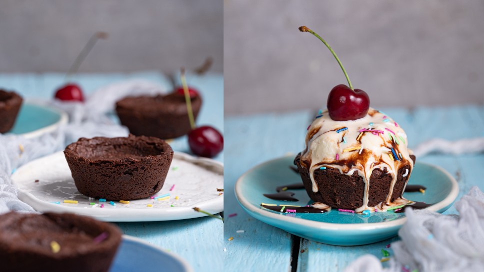 Brownie sladoledne skodelice - Midva kuhava