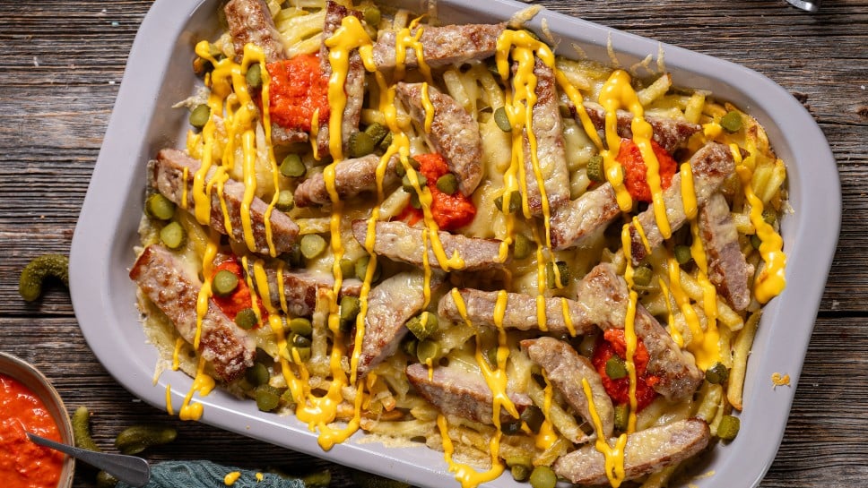 Gratinirane pleskavice na krompirčku - Midva kuhava