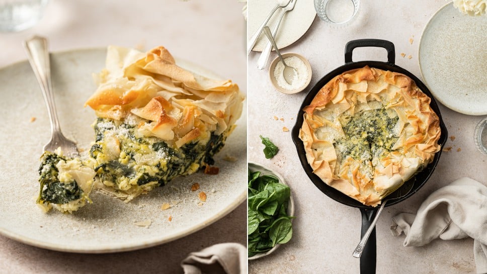 Spanakopita - grška špinačna pita s feto, Nina Zorčič