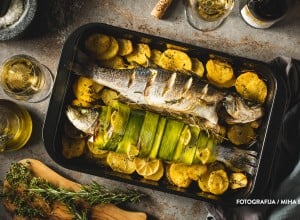 Pečen brancin iz ribogojnice Fonda - IRENA FONDA (RIBOGOJNICA FONDA)