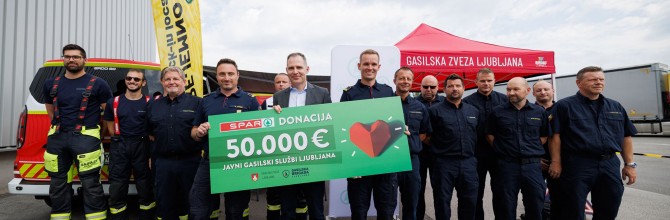 SPAR Slovenija namenja Javni gasilski službi Mestne občine Ljubljana 50.000 evrov za učinkovitejši odziv ob večjih intervencijah