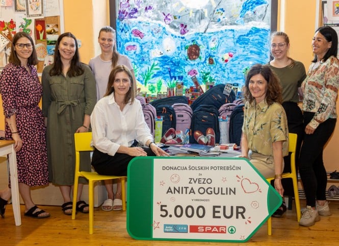 Ekipa Zveze Anita Ogulin je bila zelo vesela donacije Spara Slovenije