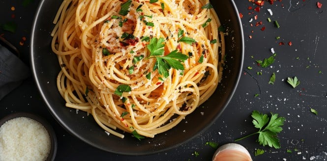 Bio tedenski jedilnik, bio testenine 'aglio e olio' 