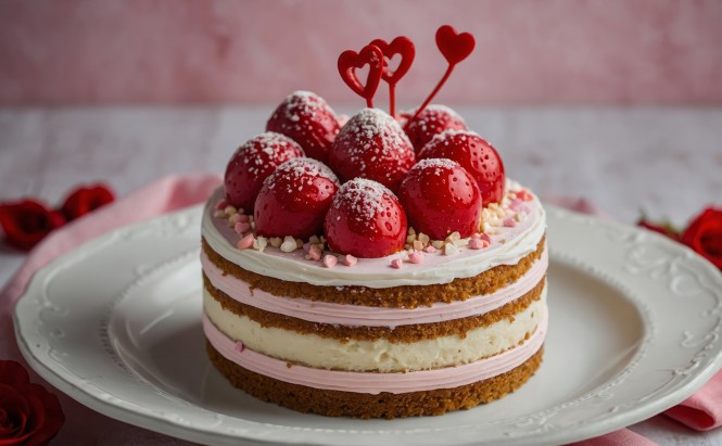 Valentinova tortica z jagodami
