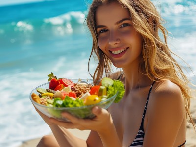 Ideje za njami malico, Njami solata v hribih in na plaži