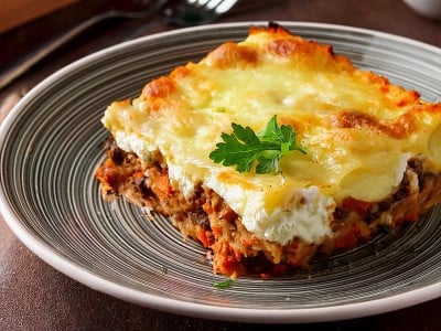 Musaka, gratinirana s skuto
