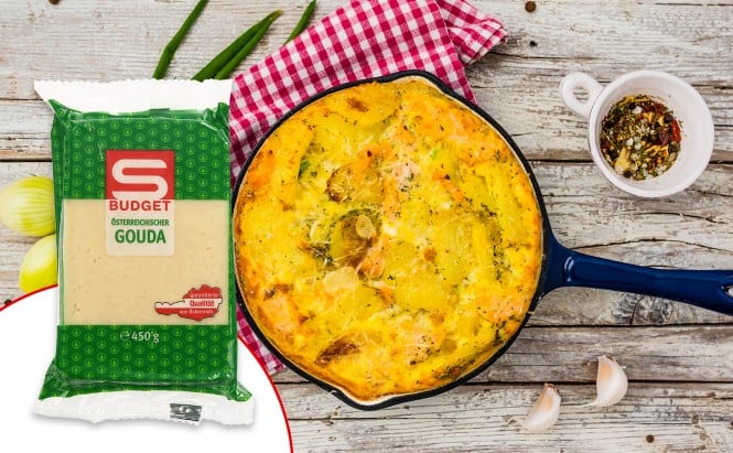 Jajčna omleta s sirom Omleta v ponvici s sirom S-BUDGET.