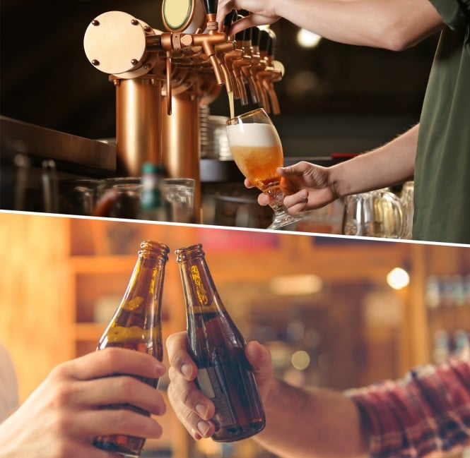 Točeno pivo ali pivo v steklenici