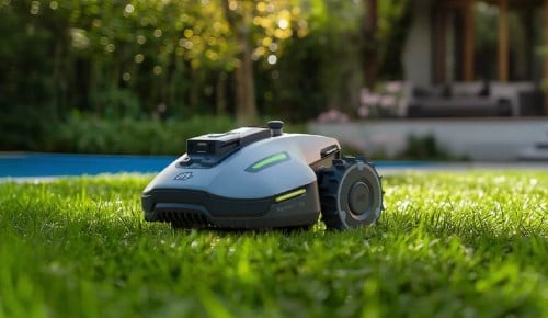 Robotska kosilnica Yuka na travi