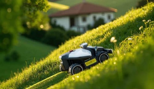 Robotska kosilnica Luba kosi travo
