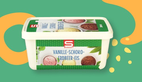 S-BUDGET sladoled vanilija - čokolada - jagoda , 2 l