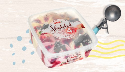 SPAR sladoled 4YOU čokolada-lešnik-bela čokolada-stracciatela