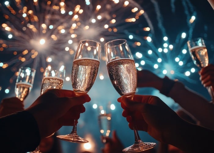 Nazdravljanje s penino ob silvestrovem