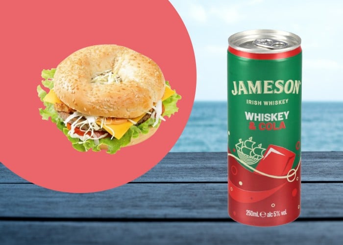 JAMESON & COLA + GOVEJI BAGEL, SPAR TO GO