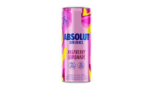 MEŠANA ALKOHOLNA PIJAČA Z VODKO Z OKUSOM MALINE IN LIMONADE, ABSOLUT, 0,25L