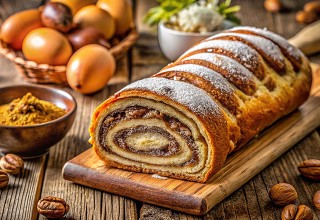Velikonočna orehova potica in pirhi