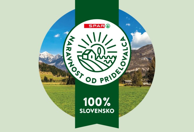 Slovenska pokrajina, označevalec NARAVNOST OD PRIDELOVALCA, 100 % SLOVENSKO