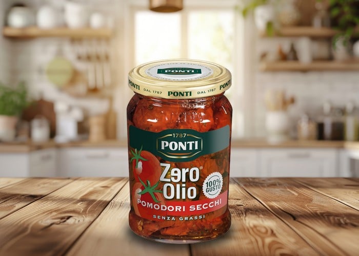 Sušeni paradižniki ZERO OLIO Ponti na kuhinjskem pultu