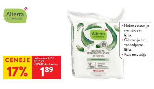 ALTERRA ČISTILNI ROBČKI - 17 % ceneje s SPAR plus kartico