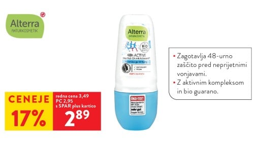 ALTERRA ŽENSKI DEO ROLL ON - 17 % ceneje s SPAR plus kartico