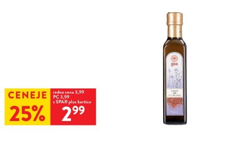 LANENO OLJE, hladno stiskano, Gea, 250 ml - 25 % ceneje s SPAR plus kartico