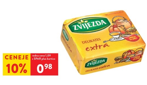 MARGARINA EXTRA, Zvijezda, 250 g - 10 % ceneje s SPAR plus kartico