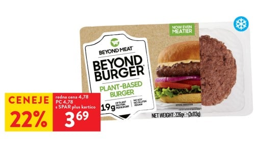 BURGER Beyond meat - 22 % ceneje s SPAR plus kartico