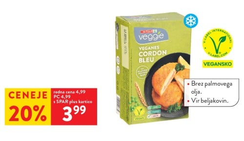 SPAR VEGGIE CORDON BLEU - 20 % ceneje s SPAR plus kartico