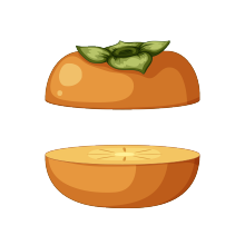 Izbrani okus sezone - kaki prerezan grafika