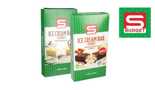 S-BUDGET sladoledni bar, arašidi in karamela ali kokos, 6 x 53 ml ali 6 x 50 ml