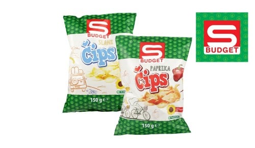 S-BUDGET čips - 2 vrsti, 150 g