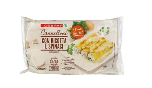 DESPAR kaneloni z riccoto in špinačo