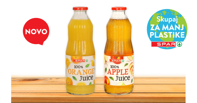 SPAR 100 % sadni sok, pomarančni ali jabolčni sok