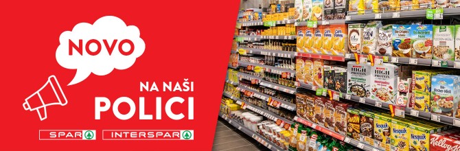 Novo na naši polici, slika Sparove trgovine, ponudba kosmičev
