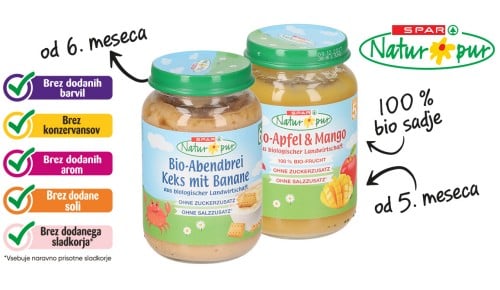 SPAR NATUR*PUR bio kaša - 2 vrsti, 190 g