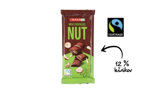 SPAR mlečna čokolada z lešniki