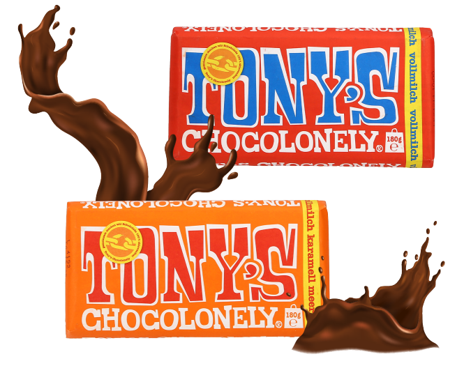 Dve čokoladni tablici Tony's Chocolonely.