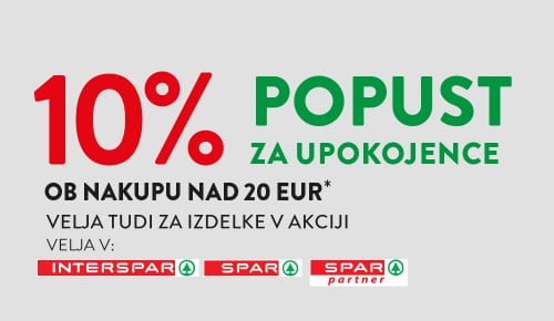SPAR plus dan za upokojence, 10 % popust na celoten nakup
