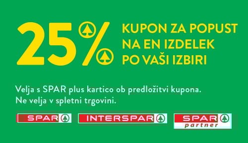 25 % kupon za popust na en izdelek po vaši izbiri