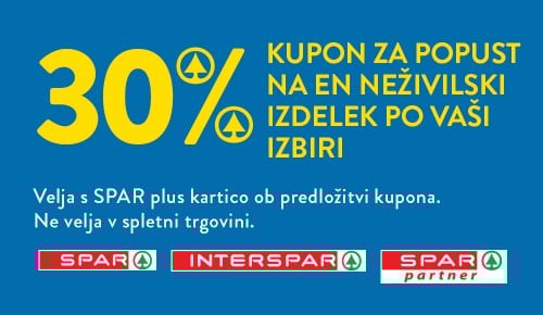 30 % kupon za popust na en neživilski izdelek po vaši izbiri